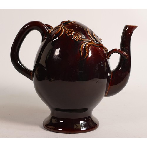 776 - Copeland & Garrett Cadogan tea pot. Rockingham glaze. Circa 1860, height 17.5cm (a/f - re glued spou... 