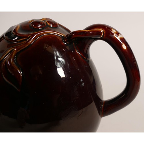 776 - Copeland & Garrett Cadogan tea pot. Rockingham glaze. Circa 1860, height 17.5cm (a/f - re glued spou... 