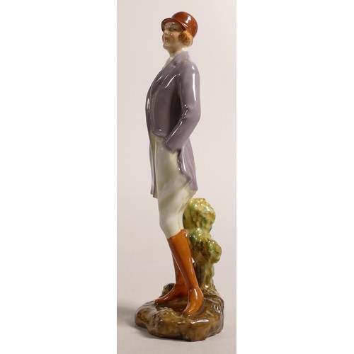 382 - Royal Doulton figure Hunts Lady HN1201, date code 1927. Small hairline crack at back of elbow.