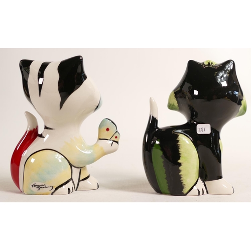 281 - Lorna Bailey pair of cats Growler & Butterfly (2)