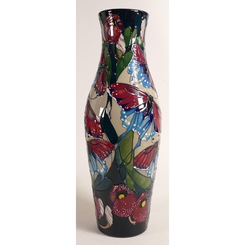 913 - Moorcroft California butterfly vase. Limited Edition 4/30 and signed by designer Vicky Lovatt. Heigh... 