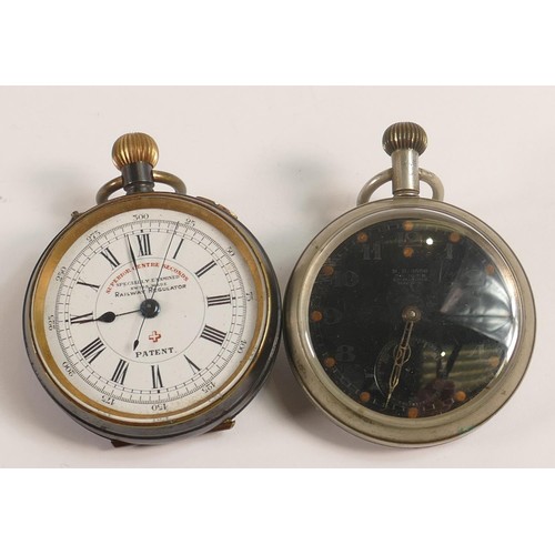 1909 - Two 1920s top winding pocket watches, Patent Railway regulator, Superior centre seconds and B B50 ho... 