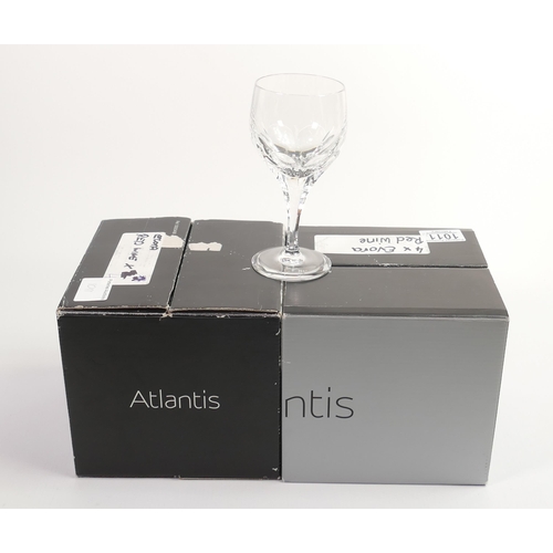 561 - Boxed Atlantis for De Lamerie Fine Bone China heavy Undecorated Glass Crystal Red Wine Glasses, heig... 