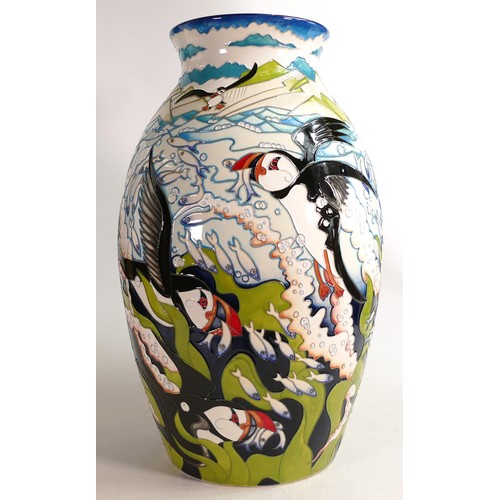 914C - Moorcroft prestige Skomer Island vase. Signed by designer Helen Dale and number 2 of a special editi... 