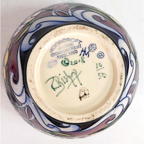 914F - Moorcroft Chasuble lidded pot. Limited edition 10/50 and signed by designer Rachel Bishop. Height 12... 