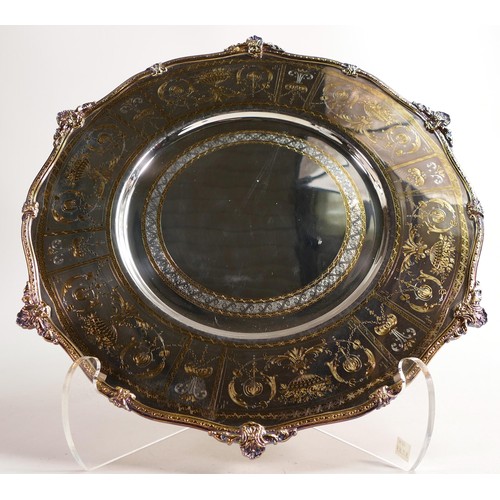 1178 - De Lamerie fine silver plate and part gilt layplate / tray, specially made high end quality item, ne... 