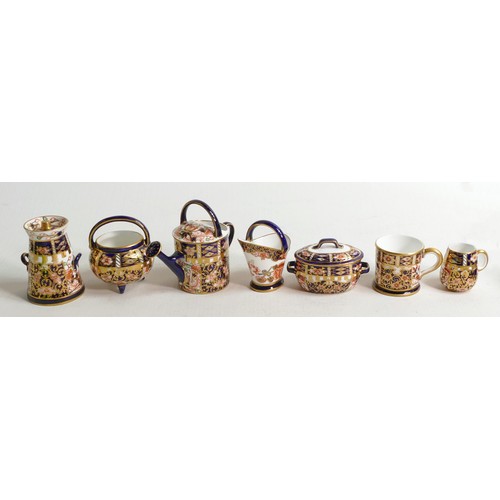 1255 - A collection of Royal Crown Derby miniature items, 5 in the 6299 Imari design and 2451 & 2649 design... 