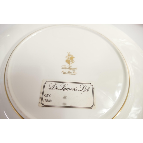 15 - De Lamerie Fine Bone China, heavily gilded special commision dinner plates , specially made high end... 