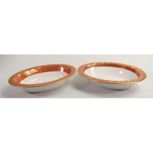 24 - De Lamerie Fine Bone China Burnt Orange Oval Open Veg Bowls , specially made high end quality item, ... 