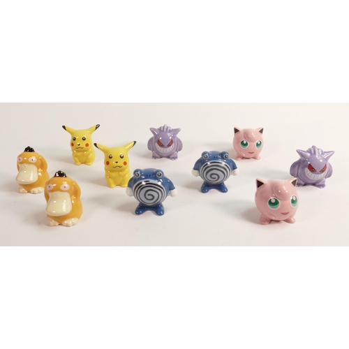 42 - Two Sets Wade Pokemon Figures , made in 2001 for the Nintendo Pokemon game. They are Polywhirl, Psyd... 