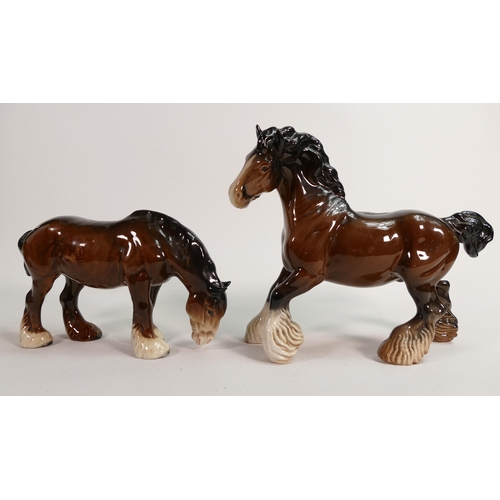 59 - Beswick Cantering Shire Horse 975 & Grazing Shire 968(2)