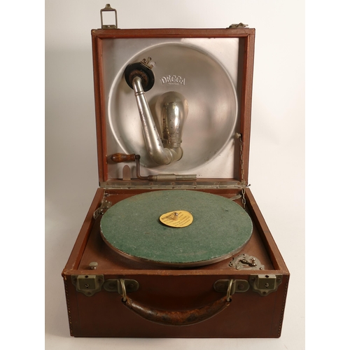 608 - Decca 'junior' portable wind-up gramophone