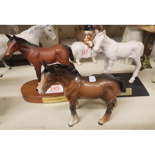 217 - Beswick Foals to include Adventure in white & brown & small shire foal 1053(3)