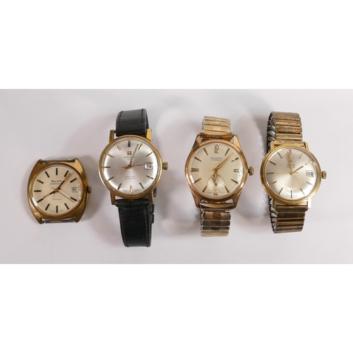 669 - Gentleman's vintage collection of automatic wristwatches to include Bulova Ambassador, Tissot Seasta... 