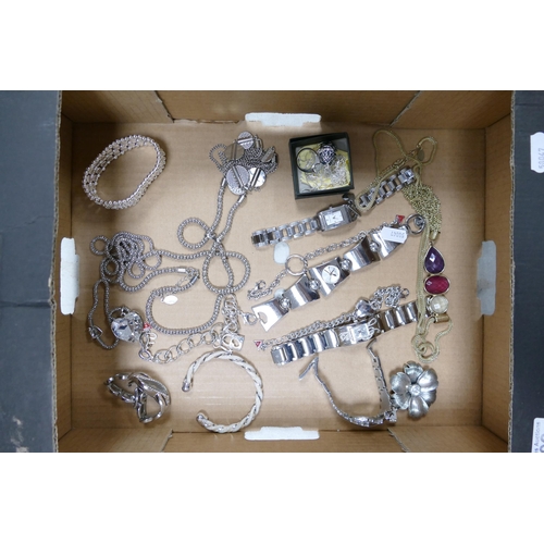 792 - A collection oof Modern Costume Jewellery including Guess ladies bracelets, watches , necklaces , pe... 