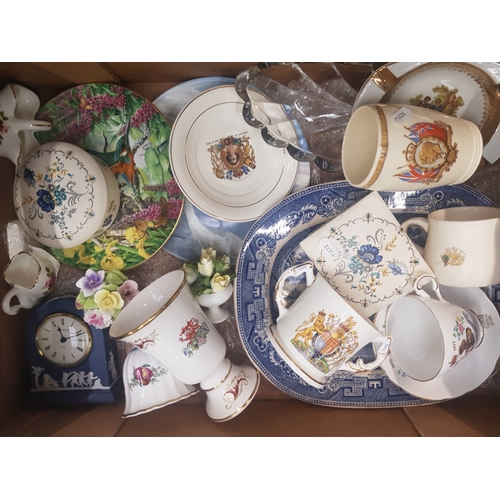 67 - Mixed Collection of ceramics to include royal commemorative  items, floral fancies, wall plates etc.... 