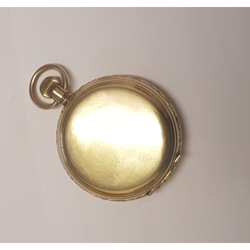 451 - Thomas Russell & Son Tempus Fugit Pocket Watch in gold plated Illinois Watch Case Co case.