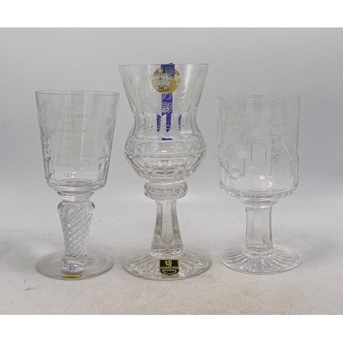 143 - A collection of Royal Doulton Minton & Edinburgh boxed 1970s commemorative goblets (3)