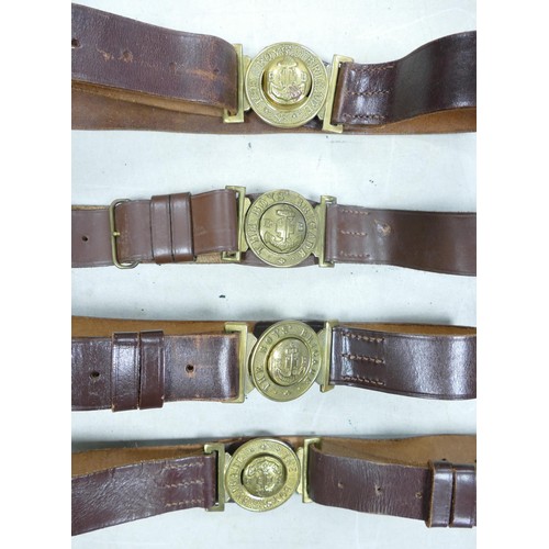 361 - A collection of 4 vintage Boys Brigade leather belts.