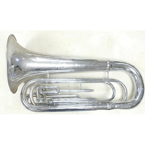 368 - Chromed Dynasty branded Euphonium, length 89cm.