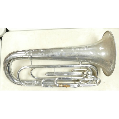 368 - Chromed Dynasty branded Euphonium, length 89cm.