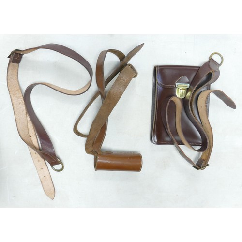 370 - A collection of leather Boys Brigade & similar leather belts & pouches.