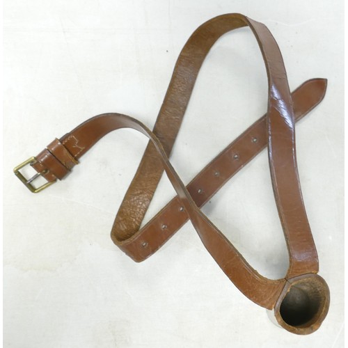 370 - A collection of leather Boys Brigade & similar leather belts & pouches.