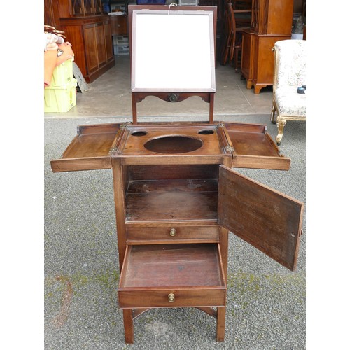 505 - George III gentleman's wash stand, height 90cm, depth 41cm & width 41cm.