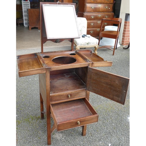 505 - George III gentleman's wash stand, height 90cm, depth 41cm & width 41cm.