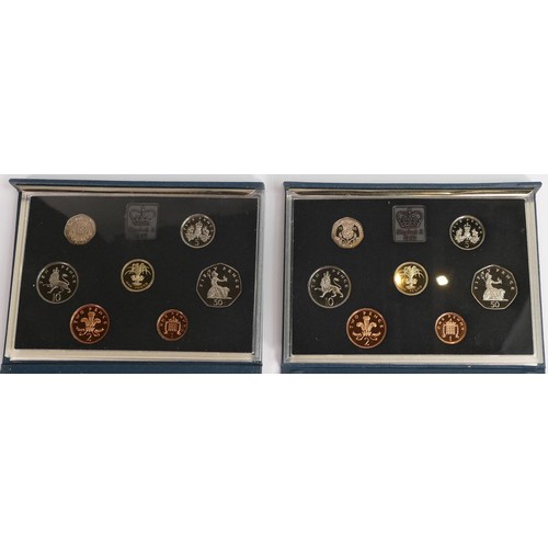 657 - A collection of United Kingdom proof coin sets by Royal mint. Comprising of 1983 x 2, 1984 x 2, 1985... 