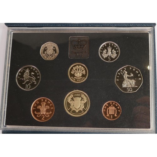 657 - A collection of United Kingdom proof coin sets by Royal mint. Comprising of 1983 x 2, 1984 x 2, 1985... 