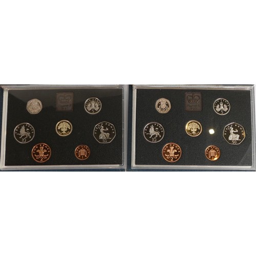 657 - A collection of United Kingdom proof coin sets by Royal mint. Comprising of 1983 x 2, 1984 x 2, 1985... 