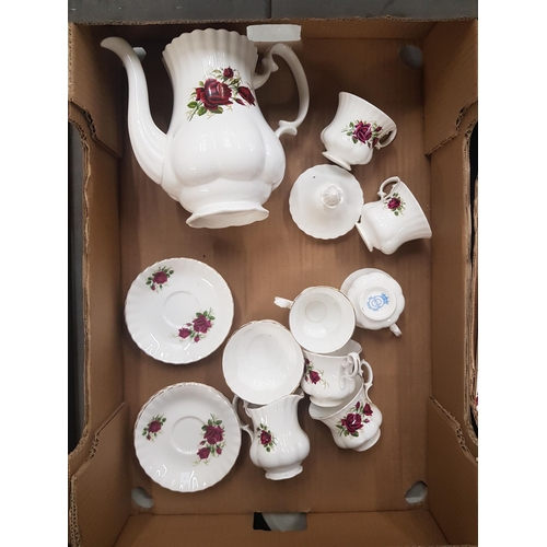 148 - Crown Fenton tea/coffee set to include tea/coffee pot, milk, sugar, 6 cups, 6 saucers (1 tray).