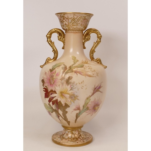 Carlton Blush ware Floral Twin Handled vase by Wiltshaw & Robinson ...