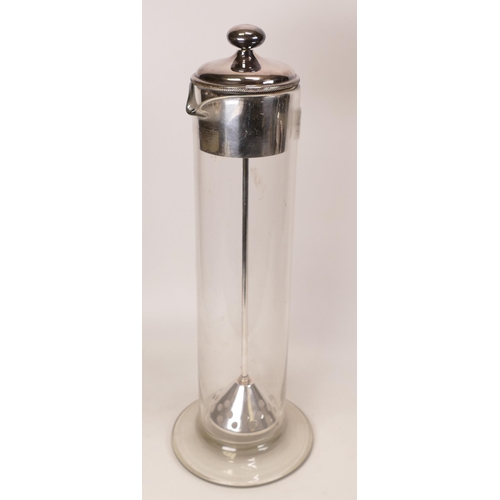 430 - Coffee Cafetiere with Silver Plated fittings, height 39cm