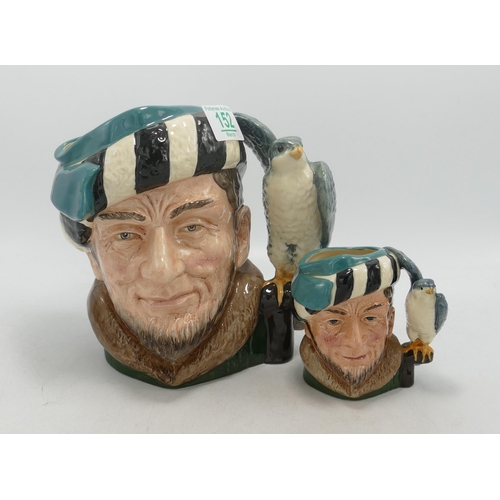 160 - Royal Doulton Large & Small seconds characters jugs of The Falconer D6533 & D6540(2)