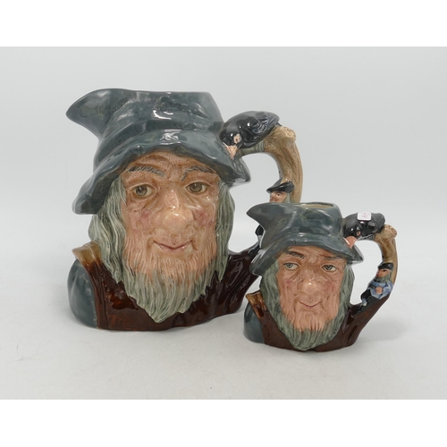 164 - Royal Doulton Large & Small seconds characters jugs of Rip Van Winkle D6438 & D6453 together with Ro... 