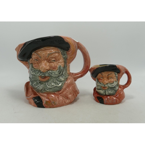 166 - Royal Doulton Large & Small & seconds characters jugs of Falstaff D6287 & D6385 together with Royal ... 