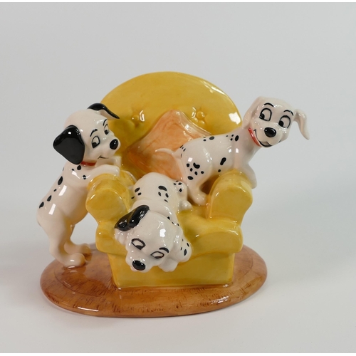 437 - Royal Doulton 101 Dalmatians Tableau Figure Pups in Armchair, limited edition, boxed