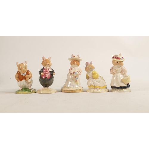 446 - Royal Doulton Brambly Hedge Figures Lady Woodmouse, Poppy Eyebright, Catkin, Dusty Dogwood & Basil(5... 