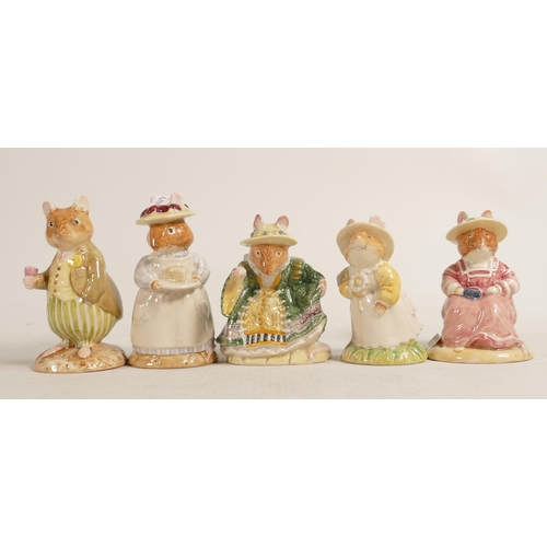 449 - Royal Doulton Brambly Hedge Figures Primrose Entertains, Conker, Mrs Apple, Primrose Woodmouse & Mrs... 