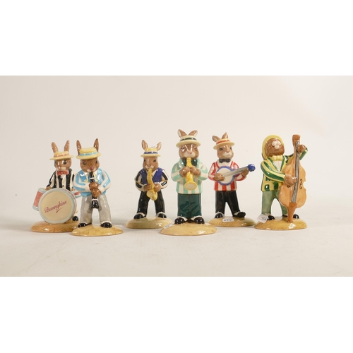 455 - Royal Doulton Bunnykins Figures from the Jazz Band Collection Figures comprising Clarinet Player DB1... 