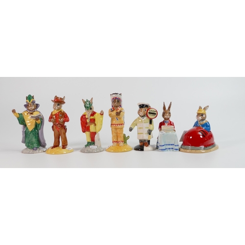 459 - Royal Doulton Bunnykins Figures to include Mystic, Cowboy, Mistral, Indian, Dodgem, Happy Birthday &... 