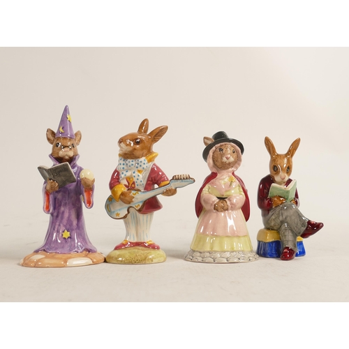 462 - Royal Doulton Bunnykins Figures to include Welsh Lady, Wizard, Mr Beat & Grandpa's Story , 2 boxed w... 