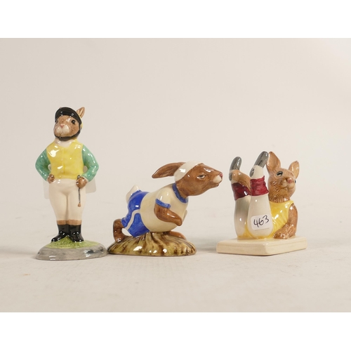 463 - Royal Doulton Bunnykins Figures to include Jockey (ltd edition boxed with Cert), Aerobic & Jogging(3... 