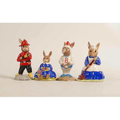 464 - Royal Doulton Bunnykins Figures to include Astro, Daisie, Clean Sweep & Fireman (limited edition box... 