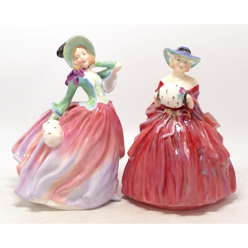 328 - Royal Doulton Lady Figures Genevieve Hn1962 & Autumn Breezes Hn1911(2)