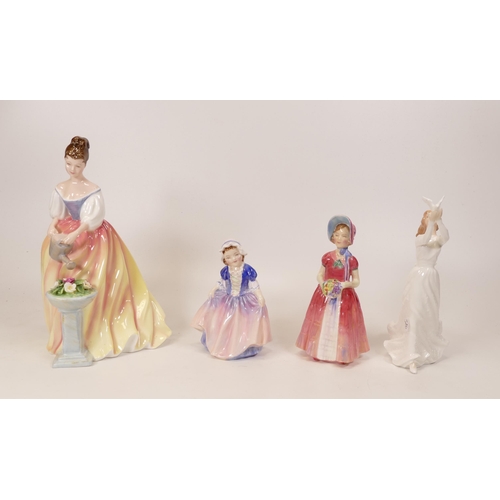 378 - Royal Doulton lady figures to include Alexandra HN3286, Dinky Do HN1678, Diana HN1986 and Thinking o... 