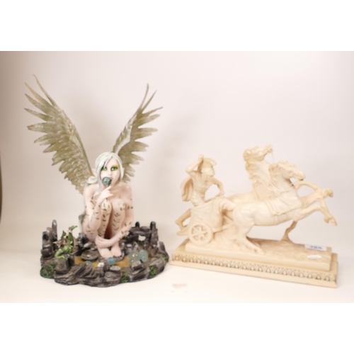 388 - A sculpture of Ben Hur together with a Nemesis now figurine. height of tallest 34cm