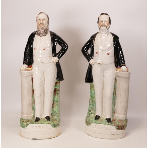 518 - Pair Of Staffordshire type figures of Sankey & Moody,  height   44cm(2)